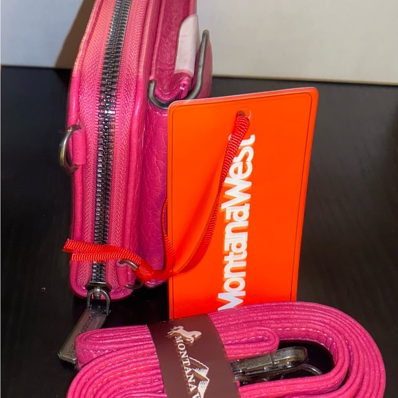 Lot of 2 Montana West Pink Wristlet Clutch & Purple Wallet - Picture 3 of 12